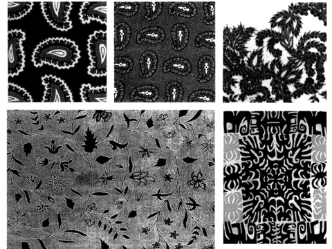  黑白凹凸 高光遮罩 通道 花纹纹理 装饰线条 纹理 墙绘图案 