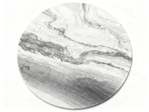 现代中式简约风 泼墨纹理白色地毯 山水画地毯 现代抽象地毯