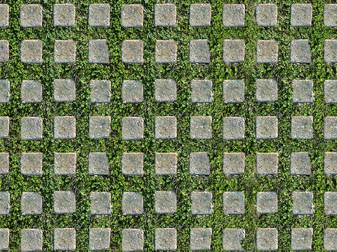 植草砖 草坪砖 停车砖 户外石头汀步 石头间隙植草砖草坪铺装