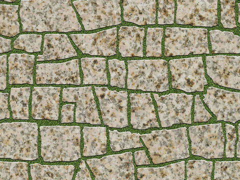 植草砖 草坪砖 停车砖 户外公园石头汀步 石头间隙植草砖铺装