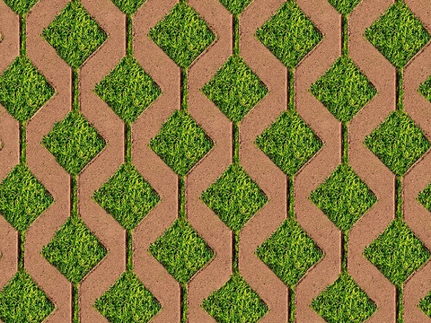 植草砖 草坪砖 停车砖 户外石头汀步 石头间隙植草砖草坪铺装