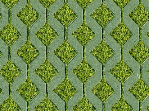 植草砖 草坪砖 停车砖 户外石头汀步 石头间隙植草砖草坪铺装