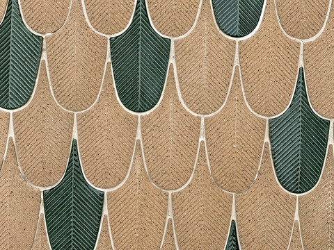 瓷砖 羽毛砖 孔雀羽 鱼鳞渐变瓷砖纹理 小花砖