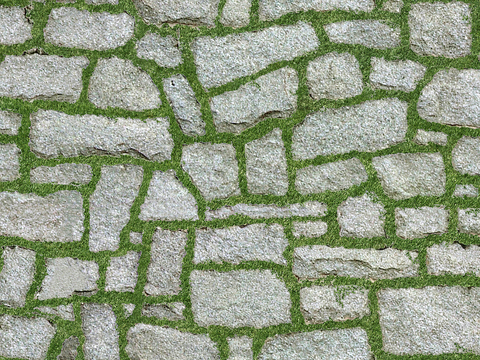 植草砖 草坪砖 停车砖 户外公园石头汀步 石头间隙植草砖铺装