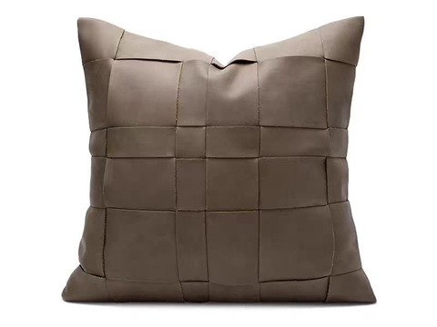 现代抱枕 枕头 皮革抱枕 编织抱枕