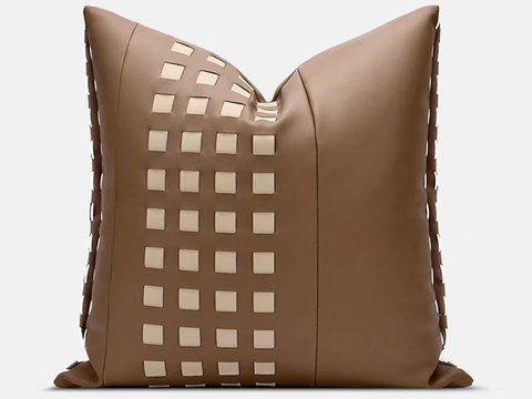 现代抱枕 枕头 印花抱枕 皮革抱枕