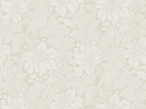 欧式米色植物印花壁纸