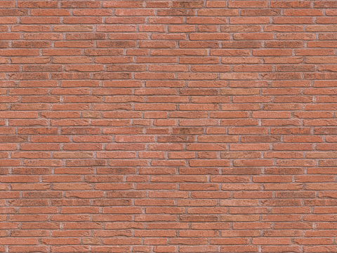 无缝室外墙砖红砖墙细条砖做旧红色砖墙面