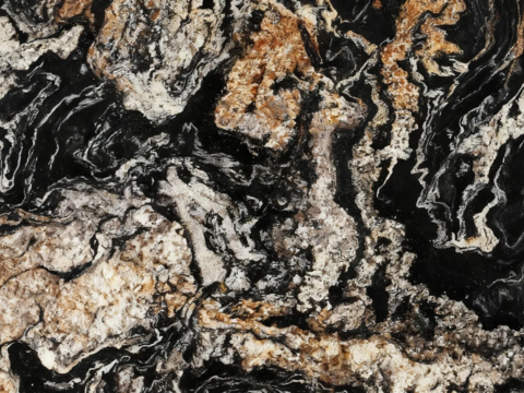 奢意式 中式 黄金丝绸大理石 深色山水大理石