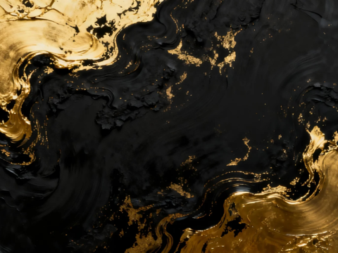  现代轻奢 黑金色鎏金纹理壁纸墙纸 黑底金抽象纹理壁纸 