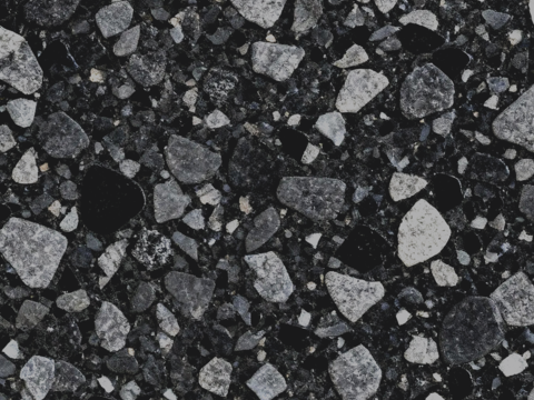 黑色水磨石地面 黑灰色碎石地面