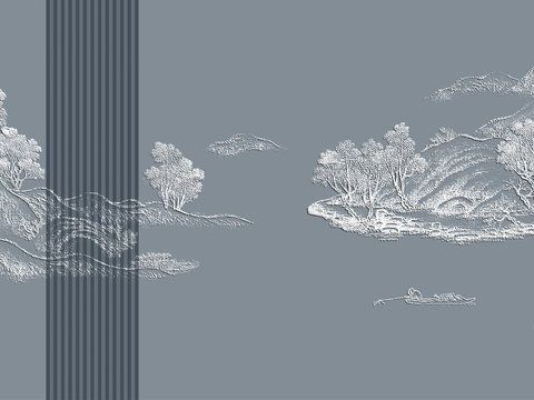 中式新中式山水壁纸壁画