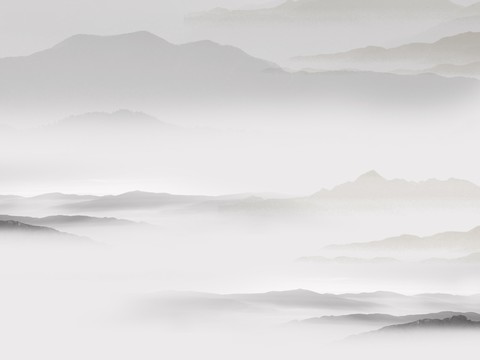 中式新中式山水水墨壁纸壁画