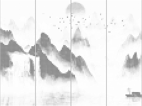 中式山水画金属冲孔铝板