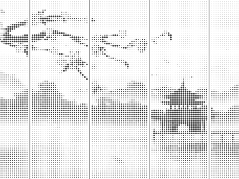 中式山水画金属冲孔铝板