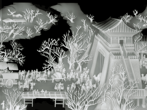 浮雕 金属浮雕 铜雕 木质雕花 十二生肖 黑白凹凸浮雕灰度图