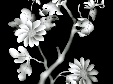 浮雕 金属浮雕 铜雕 木质雕花 十二生肖 黑白凹凸浮雕灰度图