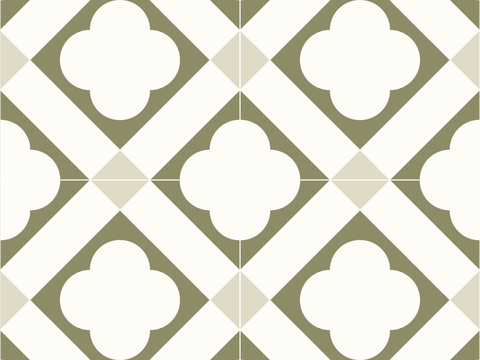 北欧风无缝绿色花砖贴图