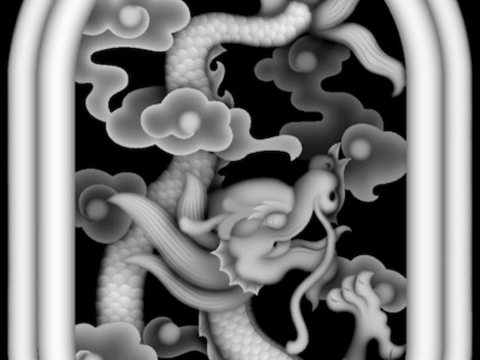 浮雕 金属浮雕 铜雕 木质雕花 十二生肖 黑白凹凸浮雕灰度图