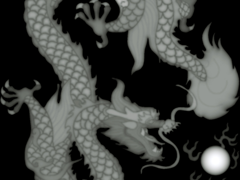 浮雕 金属浮雕 铜雕 木质雕花 十二生肖 黑白凹凸浮雕灰度图