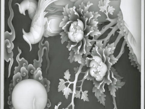 浮雕 金属浮雕 铜雕 木质雕花 十二生肖 黑白凹凸浮雕灰度图