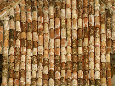 屋顶瓦片 红瓦 青瓦 房顶 中式建筑琉璃瓦