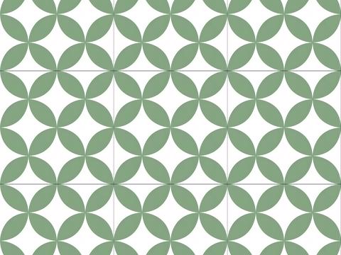 法式北欧无缝绿色复古花砖瓷砖贴图