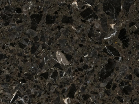 现代简约 深色水磨石 黑色水磨石瓷砖 黑金水磨石