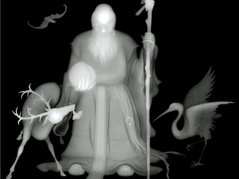 浮雕 金属浮雕 铜雕 木质雕花 十二生肖 黑白凹凸浮雕灰度图