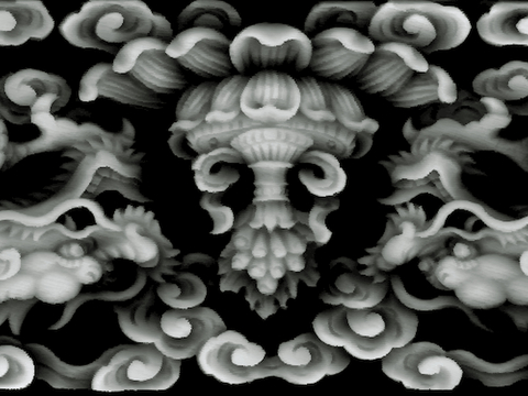  浮雕 金属浮雕 铜雕 木质雕花 十二生肖 黑白凹凸浮雕灰度图 