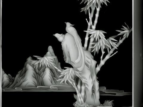 浮雕 金属浮雕 铜雕 木质雕花 十二生肖 黑白凹凸浮雕灰度图