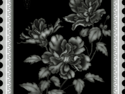  浮雕 金属浮雕 铜雕 木质雕花 十二生肖 黑白凹凸浮雕灰度图 