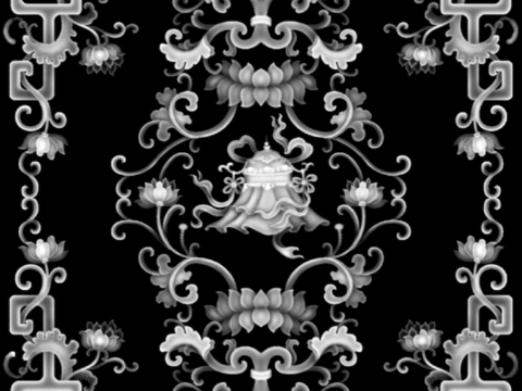 浮雕 金属浮雕 铜雕 木质雕花 十二生肖 黑白凹凸浮雕灰度图