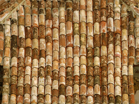 屋顶瓦片 红瓦 青瓦 房顶 中式建筑琉璃瓦