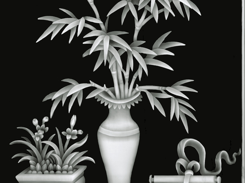 浮雕 金属浮雕 铜雕 木质雕花 十二生肖 黑白凹凸浮雕灰度图