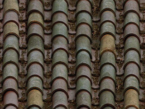  屋顶瓦片 红瓦 青瓦 房顶 中式建筑琉璃瓦 