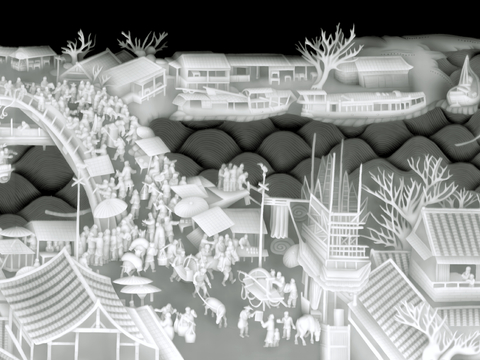 浮雕 金属浮雕 铜雕 木质雕花 十二生肖 黑白凹凸浮雕灰度图