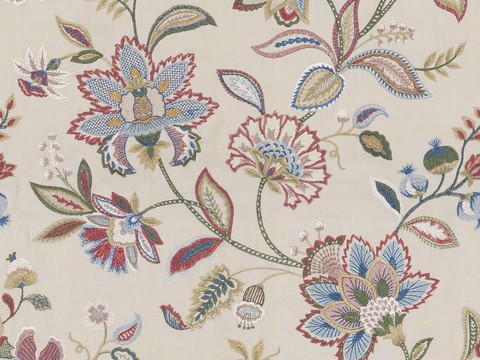 无缝刺绣花纹布