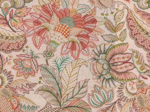 无缝刺绣花纹布