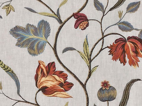 无缝刺绣花纹布