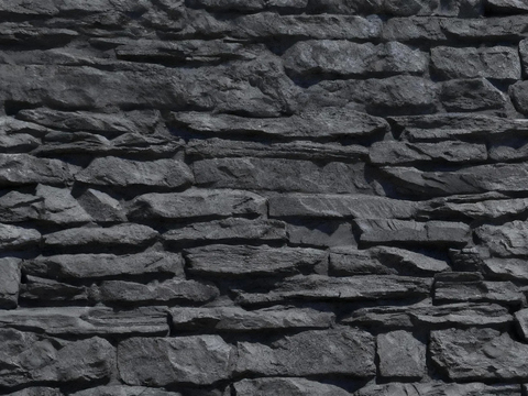 诧寂禅意深灰色毛石文化石 灰色石墙 网红款 外墙石墙 隔断石