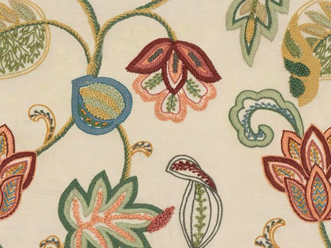 无缝刺绣花纹布