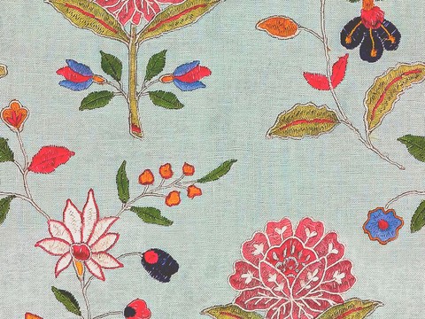 无缝刺绣花纹布