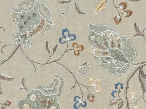 无缝刺绣花纹布