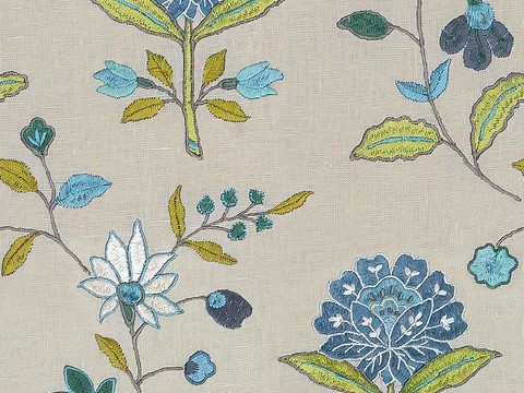 无缝刺绣花纹布