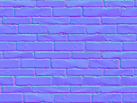红砖墙凹凸法线贴图