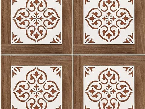 美式复古木纹拼花小花砖