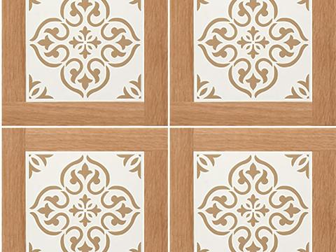 美式复古木纹拼花小花砖