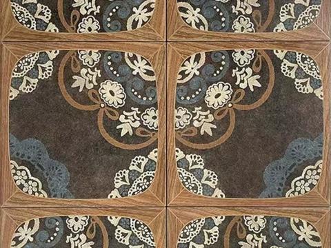中古风古堡花砖复古仿木纹地砖