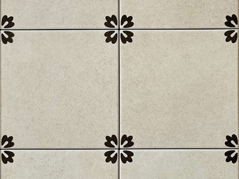 复古做旧黑白小花砖